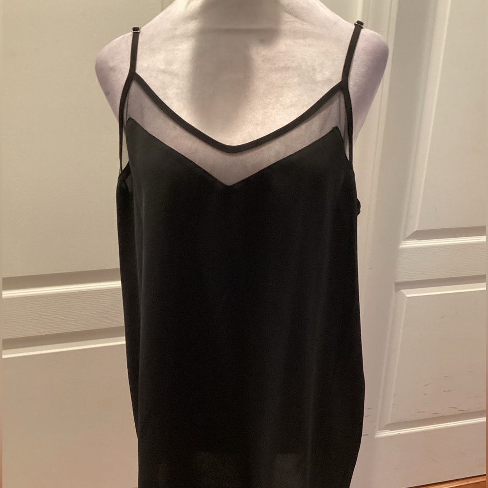 Sheer V-Neck Slip Tank Top
